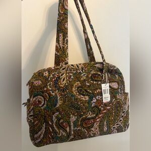 Vera Bradley Olive Multi Paisley Quilted Tote